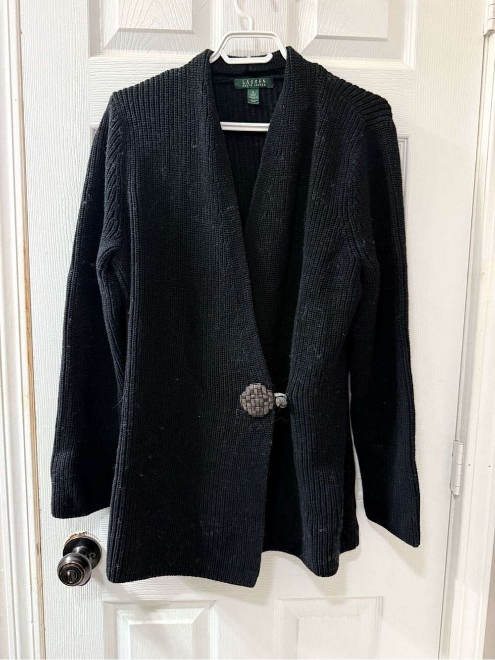Ralph Lauren Black Knit Single-Button Cardigan